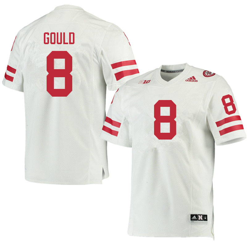 Men #8 Jaeden Gould Nebraska Cornhuskers College Football Jerseys Sale-White